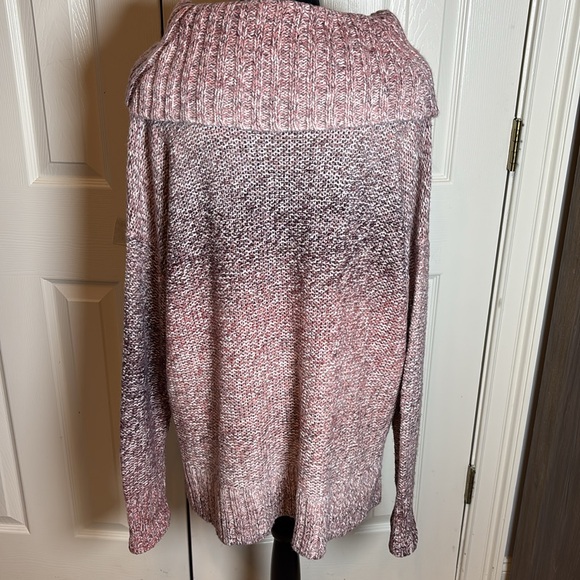 American Eagle Off Shoulder Cowl Neck Ombre Sweater - Picture 6 of 10